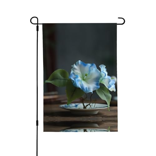 Schöne Blumen-Flagge mit lebendigem Allover-Druck, wetterfestes Polyester, perfekt für Terrasse, Hof oder Gartendekoration von RTCVXZDSA