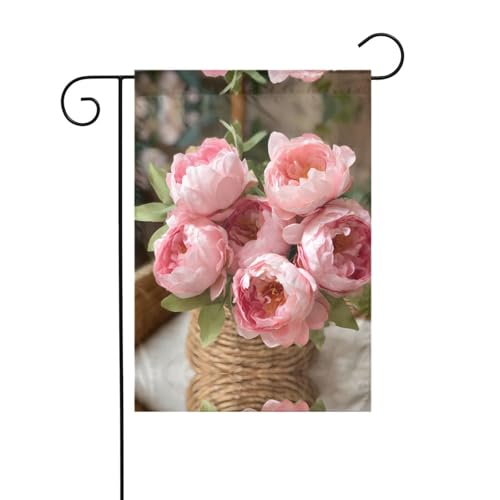 Schöne Rosen-Gartenflagge, 30,5 x 45,7 cm, lebendige, doppelseitige Outdoor-Flagge für Höfe, Gärten, Terrassen und Rasenflächen von RTCVXZDSA