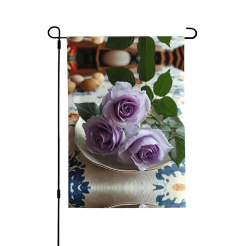 Schöne Rosen mit lebendigem Allover-Druck, wetterfestes Polyester, perfekt für Terrasse, Hof oder Gartendekoration von RTCVXZDSA