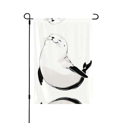 Seal Vibrant Allover-Print Flagge – wetterfestes Polyester, perfekt für Terrasse, Hof oder Gartendekoration von RTCVXZDSA