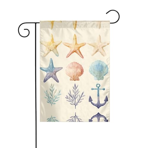 Seestern-Gartenflagge, 30,5 x 45,7 cm, lebendige, doppelseitige Outdoor-Flagge für Höfe, Gärten, Terrassen und Rasenflächen von RTCVXZDSA