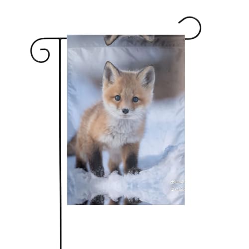 Süße Fuchs-Gartenflagge, 30,5 x 45,7 cm, lebendige, doppelseitige Outdoor-Flagge für Höfe, Gärten, Terrassen und Rasenflächen von RTCVXZDSA