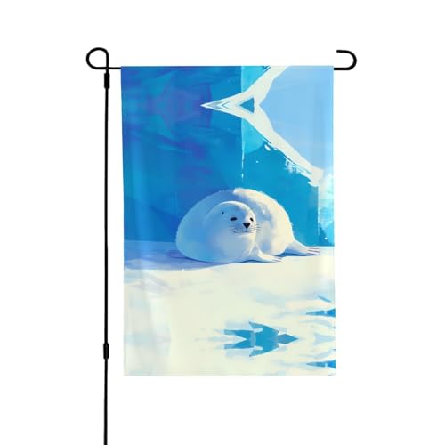 Süße Seals lebendige Allover-Druck-Flagge, wetterfestes Polyester, perfekt für Terrasse, Hof oder Gartendekoration von RTCVXZDSA