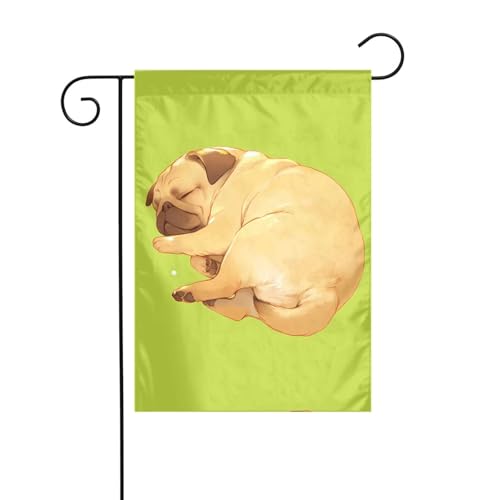 Süße kleine Hunde-Gartenflagge, 30,5 x 45,7 cm, lebendige, doppelseitige Outdoor-Flagge für Höfe, Gärten, Terrassen und Rasenflächen von RTCVXZDSA