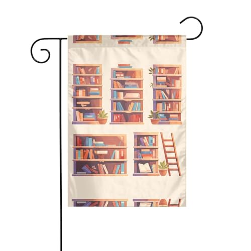 The Bookshelf In The Library Gartenflagge, 30,5 x 45,7 cm, lebendige, doppelseitige Outdoor-Flagge für Höfe, Gärten, Terrassen und Rasen The Bookshelf In The Library Gartenflagge, 30,5 x 45,7 cm, lebendige, doppelseitige Outdoor-Flagge für Höfe, Gärten, Terrassen und Rasen von RTCVXZDSA