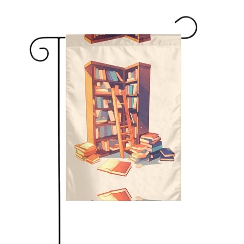 The Bookshelf In The Library Gartenflagge, 30,5 x 45,7 cm, lebendige, doppelseitige Outdoor-Flagge für Höfe, Gärten, Terrassen und Rasen The Bookshelf In The Library Gartenflagge, 30,5 x 45,7 cm, lebendige, doppelseitige Outdoor-Flagge für Höfe, Gärten, Terrassen und Rasen von RTCVXZDSA