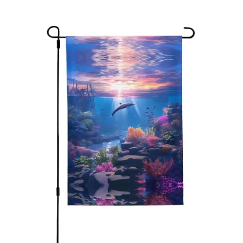 The Underwater World Vibrant Allover-Print Flagge, wetterfestes Polyester, perfekt für Terrasse, Hof oder Garten Dekoration von RTCVXZDSA