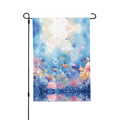 The Underwater World Vibrant Allover-Print Flagge, wetterfestes Polyester, perfekt für Terrasse, Hof oder Garten Dekoration von RTCVXZDSA