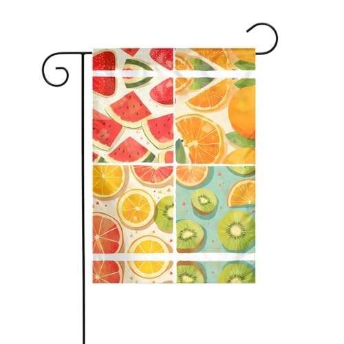 Vibrant Fruits Gartenflagge, 30,5 x 45,7 cm, lebendige, doppelseitige Outdoor-Flagge für Höfe, Gärten, Terrassen und Rasen Vibrant Fruits Gartenflagge, 30,5 x 45,7 cm, lebendige, doppelseitige Outdoor-Flagge für Höfe, Gärten, Terrassen und Rasen von RTCVXZDSA