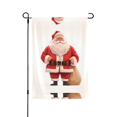 Weihnachtsmann-Flagge mit lebendigem Allover-Druck, wetterfestes Polyester, perfekt für Terrasse, Hof oder Gartendekoration von RTCVXZDSA