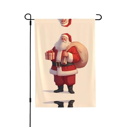Weihnachtsmann-Flagge mit lebendigem Allover-Druck, wetterfestes Polyester, perfekt für Terrasse, Hof oder Gartendekoration von RTCVXZDSA