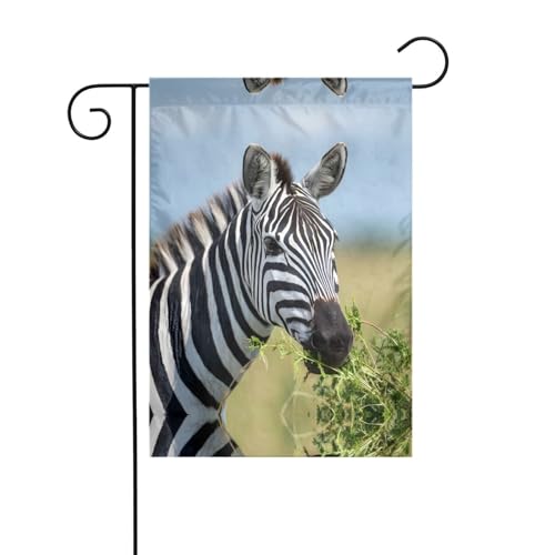 Zebra-Gartenflagge, 30,5 x 45,7 cm, lebendige, doppelseitige Outdoor-Flagge für Höfe, Gärten, Terrassen und Rasen von RTCVXZDSA