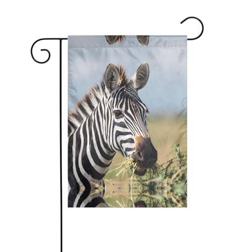 Zebra-Gartenflagge, 30,5 x 45,7 cm, lebendige, doppelseitige Outdoor-Flagge für Höfe, Gärten, Terrassen und Rasen von RTCVXZDSA