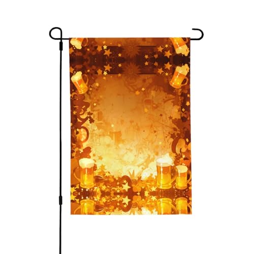 Zufällig platzierte Biergläser, lebendiger Allover-Druck, wetterfestes Polyester, perfekt für Terrasse, Hof oder Gartendekoration von RTCVXZDSA
