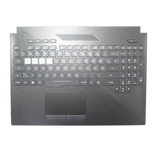 Laptop Handauflage & Tastatur Für ASUS ROG Strix Hero II 90NR01X2-R31GE0 Schwarz Top Case Schwarz QWERTZ Deutsch GR RGB Tastatur mit Hintergrundbeleuchtung von RTDPART