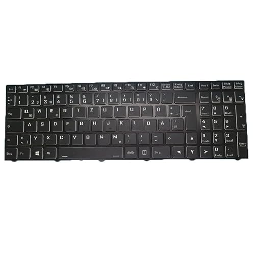 RTDPART Laptop-Tastatur mit bunter Hintergrundbeleuchtung für CLEVO V150PNH V150PNJ V150PNK V150PNP V155PNHQ V155PNJQ V155PNKQ V155PNPQ Deutsch GR Schwarzer Rahmen Neu von RTDPART