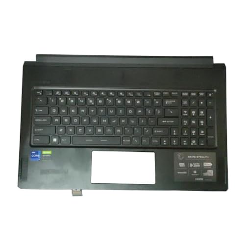 RTDPART Schwarz Laptop PalmRest & US Tastatur für MSI GS76 Stealth 11UE 11UG 11UH 269ES 285ES Englisch US Kein Touchpad Neue von RTDPART