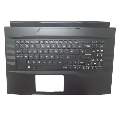 RTDPART Schwarz Laptop PalmRest & US-Tastatur für MSI Pulse GL76 12U 12UEK 12UGK 12UDK 12UCK 12UGSZK 12UGSZOK 12UEOK 12UGOK MS-17L3 Englisch US Kein Touchpad Neu von RTDPART