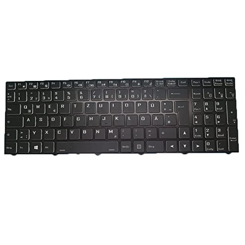 RTDpart Laptop Bunte Tastatur mit Hintergrundbeleuchtung für CLEVO V150PNH V150PNJ V150PNK V150PNP V155PNHQ V155PNJQ V155PNKQ V155PNPQ Deutscher GR schwarzer Rahmen von RTDpart