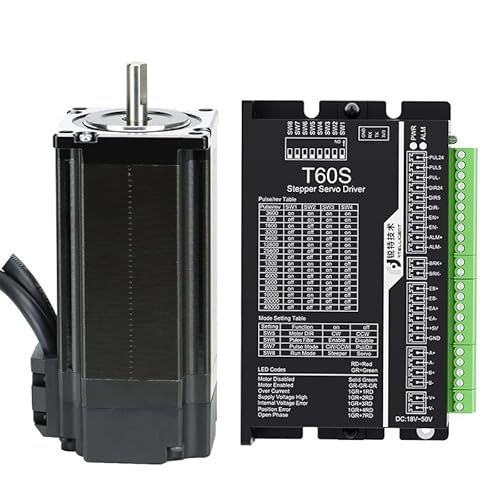 Rtelligent Schrittmotortreiber-Kit Nema 23 Hybrid Closed Loop 1PC Schritttreiber 1PC Easy Servo Schrittmotor T60S + 57AM30ED 3NM 119 mm Länge Bipolare 8mm Welle mit Encoder-Feedback für CNC 3D-Drucker von RTELLIGENT
