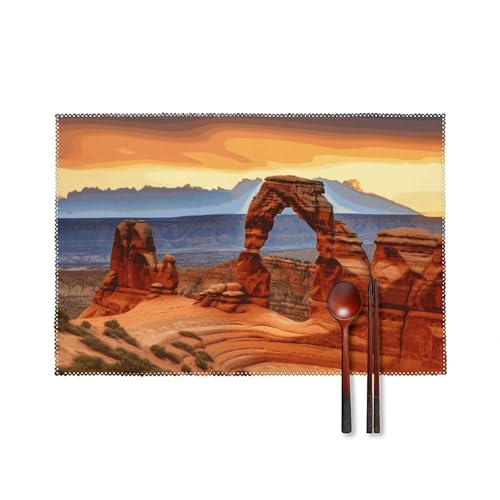 Arches National Park Tischsets 6er Set Hitzebeständige Platzsets für Küche Esstisch Waschbar Leicht Zu Reinigen Tischmatten Langlebig Rutschfeste Essmatte für Party Outdoor Dekoration Arches National Park Tischsets 6er Set Hitzebeständige Platzsets für Küche Esstisch Waschbar Leicht Zu Reinigen Tischmatten Langlebig Rutschfeste Essmatte für Party Outdoor Dekoration von RTFGHJS