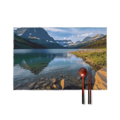 Glacier National Park Tischsets 6er Set Hitzebeständige Platzsets für Küche Esstisch Waschbar Leicht zu Reinigen Tischmatten Langlebig Rutschfeste Essmatte für Party Outdoor Dekoration Glacier National Park Tischsets 6er Set Hitzebeständige Platzsets für Küche Esstisch Waschbar Leicht zu Reinigen Tischmatten Langlebig Rutschfeste Essmatte für Party Outdoor Dekoration von RTFGHJS