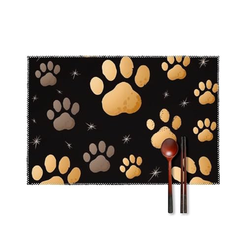Tischsets 4er Set Hitzebeständig Tischset Waschbar Leicht Zu Reinigen Platzset Langlebig Rutschfest Esstisch Matten Set Hund Pfotenabdruck Küche Platzsets für Esszimmer Indoor Outdoor Tischsets 4er Set Hitzebeständig Tischset Waschbar Leicht Zu Reinigen Platzset Langlebig Rutschfest Esstisch Matten Set Hund Pfotenabdruck Küche Platzsets für Esszimmer Indoor Outdoor von RTFGHJS