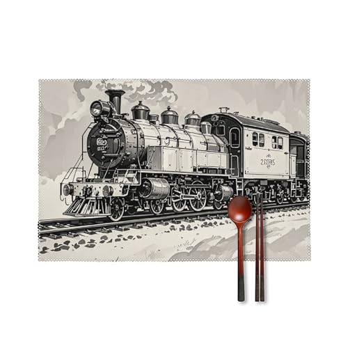 Tischsets 4er Set Hitzebeständig Tischset Waschbar Leicht Zu Reinigen Platzset Langlebig Rutschfest Esstisch Matten Set Land Eisenbahn Zug Küche Platzmatten für Esszimmer Indoor Outdoor Tischsets 4er Set Hitzebeständig Tischset Waschbar Leicht Zu Reinigen Platzset Langlebig Rutschfest Esstisch Matten Set Land Eisenbahn Zug Küche Platzmatten für Esszimmer Indoor Outdoor von RTFGHJS