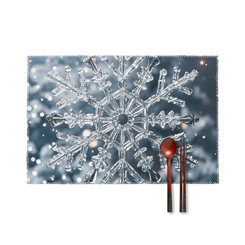 Transparente Schneeflocken Tischsets 6er Set Hitzebeständige Tischsets für Küche Esstisch Waschbar Leicht Zu Reinigen Tischmatten Langlebig Rutschfeste Essmatte für Party Outdoor Dekoration Transparente Schneeflocken Tischsets 6er Set Hitzebeständige Tischsets für Küche Esstisch Waschbar Leicht Zu Reinigen Tischmatten Langlebig Rutschfeste Essmatte für Party Outdoor Dekoration von RTFGHJS