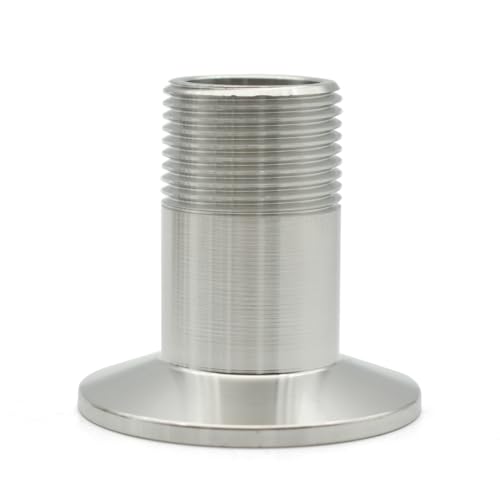 1/4 "3/8" 1/2 "3/4" 1 "2" Bsp Außen- und Innengewinde-Adapter, selbstgefertigter Adapter aus Edelstahl 304/316 mit drei Klemmen(Male thread,SS316_1 INCH FERRULE50.5) von RTKYYZ