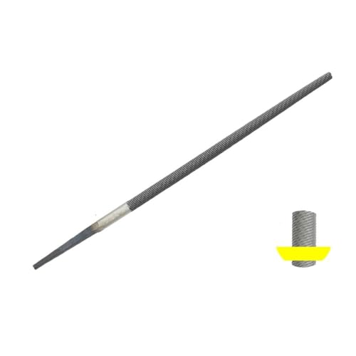 1 Stück Stahlfeilen 6/8 Zoll Flach-/Halbkreis-/Dreiecks-/Kreis-/Quadratsägenfeile Hohe Härte Verschleißfeste Schnitz- und Schärfhandfeile(8Inch-Circle) von RTKYYZ
