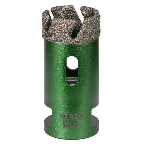 1 stück 6-68mm M14 Gewinde Trocken Vakuum Gelötet Marmor Mauerwerk Loch Säge Öffner Diamant Bohren Core Bit for Keramik Fliesen Granit Marmor(28MM) von RTKYYZ