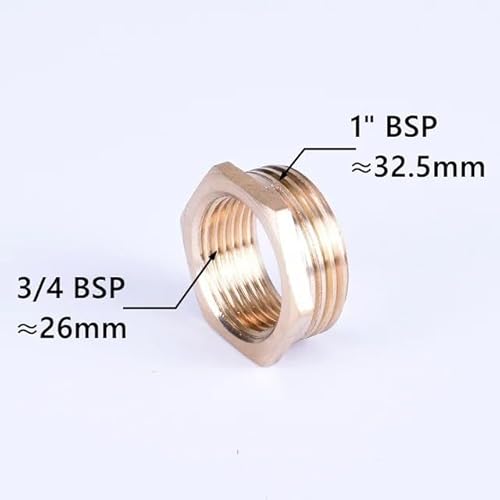 1 stück Messing Sechskantbuchse Reduzierstück Rohrverschraubung 1/8 1/4 3/8 1/2 3/4 F Auf M Gewinde Reduzierung Kupfer Wasser Gas Adapter Koppler Stecker(12) von RTKYYZ