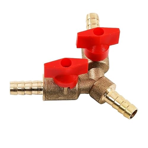 1PC 8mm 10mm Schlauchtülle Messing Y Dreiwegeventil Wasser Öl Luft Gas Flüssiggas Kugelhahn Schalter Rohrverschraubung Anschlussadapter(8mm) von RTKYYZ