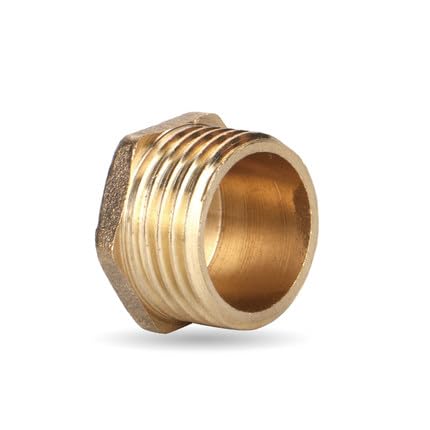 1PC Kupfer 1/8" 1/4" 3/8" 1/2" 3/4" Außengewinde Messing Rohr Hex Kopf End kappe Stecker Fitting Koppler Stecker Adapter(Male Plug,1/4") von RTKYYZ