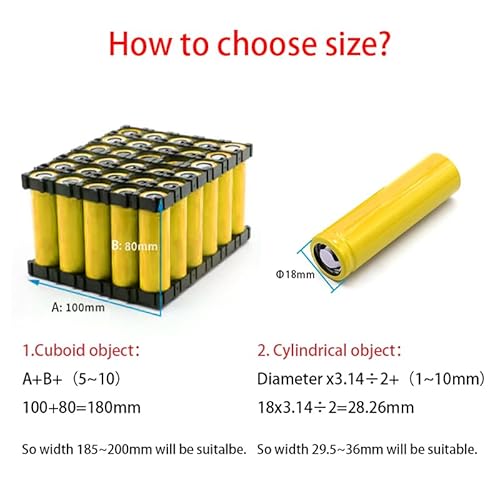 1m 18650 Akkupack Wrap PVC Schrumpfschlauch 7mm ~ 200mm Isolierter Schrumpfschlauch Kabelschutzfolie Hülle Gelb(Width 43mm Dia 27mm,1 Meter) von RTKYYZ