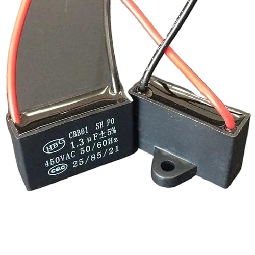 2 Stück CBB61 450 V 1 uF ~ 6 uF Klemmen-Deckenventilatormotor mit rechteckigem Kondensator(1.5uF) von RTKYYZ