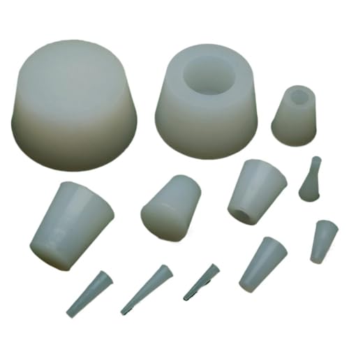 20 Stück Silikon-konischer Thermostabilitäts-Pulver-Einspritzstopfen, Gummi-Farbmaskierung, niedrige Temperaturbeständigkeit, Rohrabschluss, galvanisiert(FZ-11x17x25) von RTKYYZ