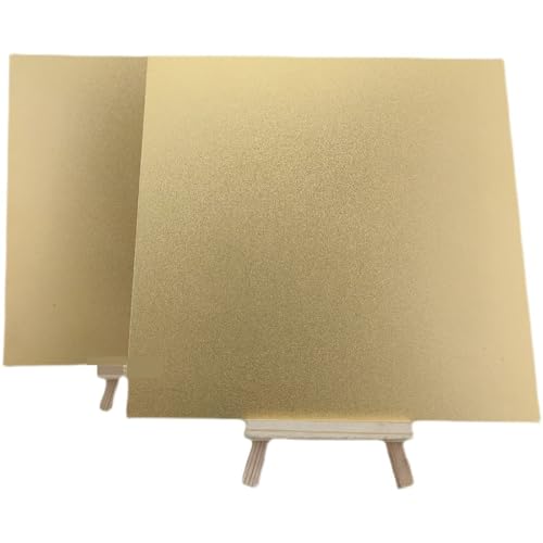 Bunte eloxierte Aluminiumlegierungsplatte 5052 Aluminium Sandgestrahlte Oberfläche Aluminiumblech Schwarz Silber Gold Blau Grau Rot(Gold,200x200x1.5mm 2Pcs) von RTKYYZ