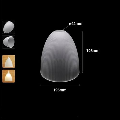 Vintage E27 Frost White Glass Shade Replacement with 4.2cm Opening, Frosted 42mm Hole Bell Shaped Lampshade for Pendant Lighting(15 D19.5cm) von RTKYYZ