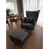 Ohrensessel, Schaukelsessel, Sitzhocker Mit Stauraum, Sessel Hocker, Fernsehsessel, Relaxsessel | Salvador Siv 14 Flori von RTLMeble