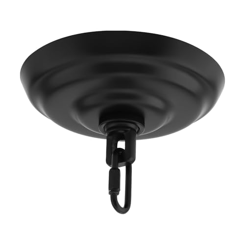 RTNLIT 12,7 cm Lichtbaldachin-Kit, Kronleuchter-Decken-Ersatz-Abdeckplatte mit Montagezubehör zum Aufhängen, Blumenkorb, Girlandenlicht oder DIY-Projekte (schwarz) von RTNLIT