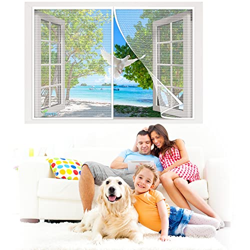 Fliegengitter Fenster 60 x 130 cm Magnetischer Fliegenvorhang Moskitonetz, Auto Schließen, magnetische Adsorption, für Türen/Patio【Weiß】 von RTOTS