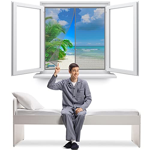 Magnet Insektenschutz Fenster 90 x 180 cm Insektenschutz Magnet Fliegenvorhang, Hände frei, für Campingwagen Wohnzimmer Schlafzimmer【Grau】 von RTOTS
