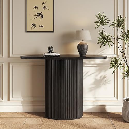 RTREADE Konsolentisch Flurtisch Schmaler Eingangstisch, Eingangsbereich Deko Tisch, Slanke consoletafel, für Wohnzimmer, Schlafzimmer, Eingangshalle, Flur(Black,120 * 30cm/47.5 * 12in) von RTREADE