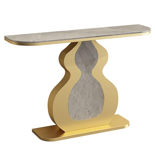 RTREADE Modern Eingangstisch, Industrie Flurtisch, Eingangsbereich Deko Tisch, Flurtisch mit Metallgestell, für kleinen Raum, für Eingang, Flur, Wohnzimmer(Gold 3,100cm/39.5in) von RTREADE
