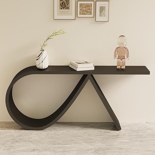 RTREADE Simplicity-Konsolentisch, Eingangsbereich Deko Tisch, Flurtisch mit Metallgestell, Balkon-Aufbewahrungstisch, Sofatisch für Eingang, Flur, Vorzimmer, Wohnzimmer(Black,120cm/47.5in) von RTREADE