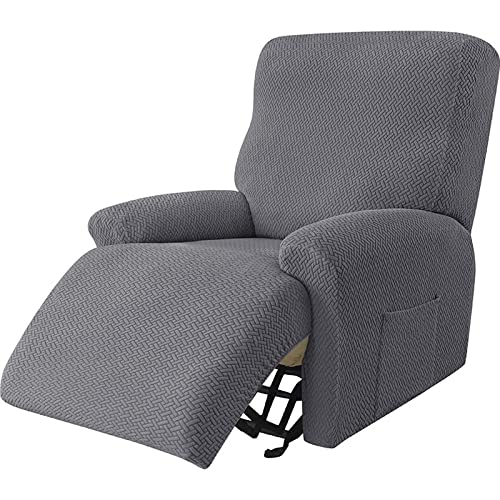 4 Stück Sesselschoner für Relaxsessel ,Stretch Relaxsessel Bezug Sessel-Überwürfe Sofa Abdeckung, Stretchhusse für Fernsehsessel Jacquard Sesselbezug, Sesselauflage Split Schutzhülle ( Color : A ) von RTSFKFS