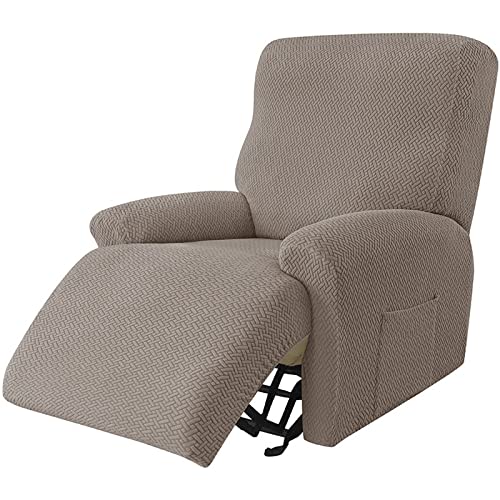 4 Stück Sesselschoner für Relaxsessel ,Stretch Relaxsessel Bezug Sessel-Überwürfe Sofa Abdeckung, Stretchhusse für Fernsehsessel Jacquard Sesselbezug, Sesselauflage Split Schutzhülle ( Color : J ) von RTSFKFS