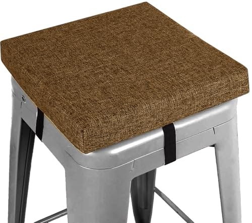 Barhocker Kissen Quadrat 35x35 30×30 25×25 40×40 28×28 Kleinen Stuhl Sitzpolster mit Krawatten rutschfeste Unterseite Memory Foam for Stapelbar Hocker Cafe Bistro(Kaffee,30x30x8cm) von RTSFKFS